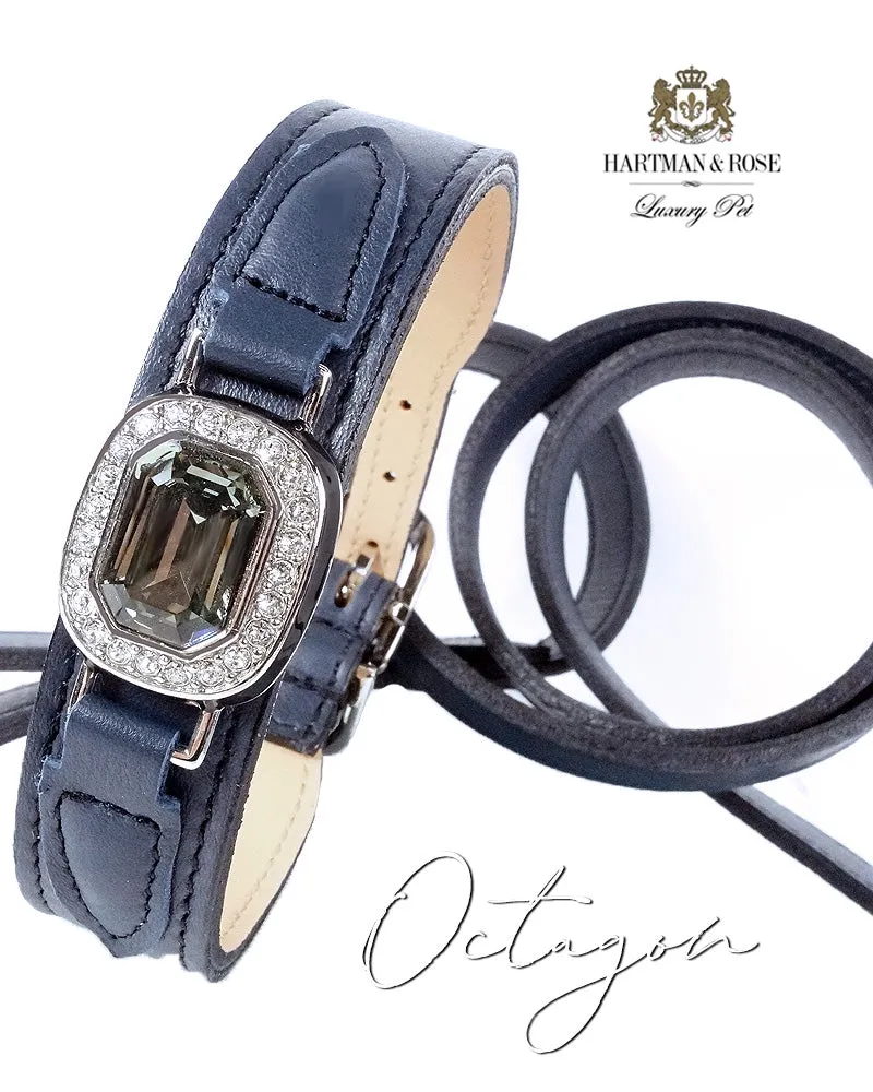 Octagon Dog Leash in French Navy & Nickel