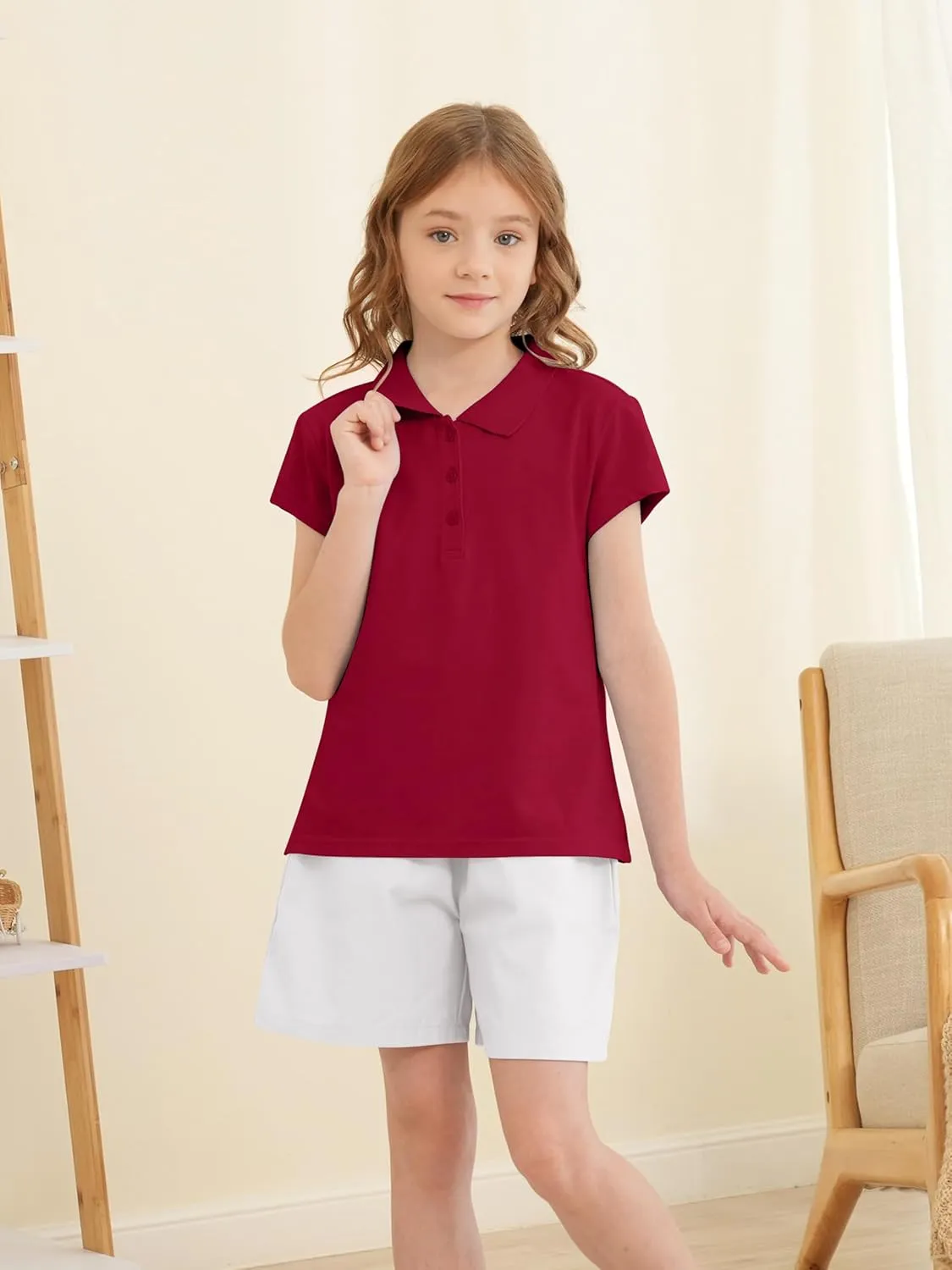 OHD School Uniform Shirts for Girls Kids Uniform Polo Shirts Aged 3T-14 Years