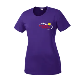 Park City Pickleball Club (Red Words) Customizable | Women’s Short Sleeve Crewneck Athletic Shirts | 100% Polyester