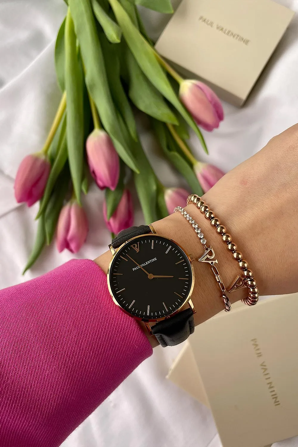 Pearl Rose Gold Black