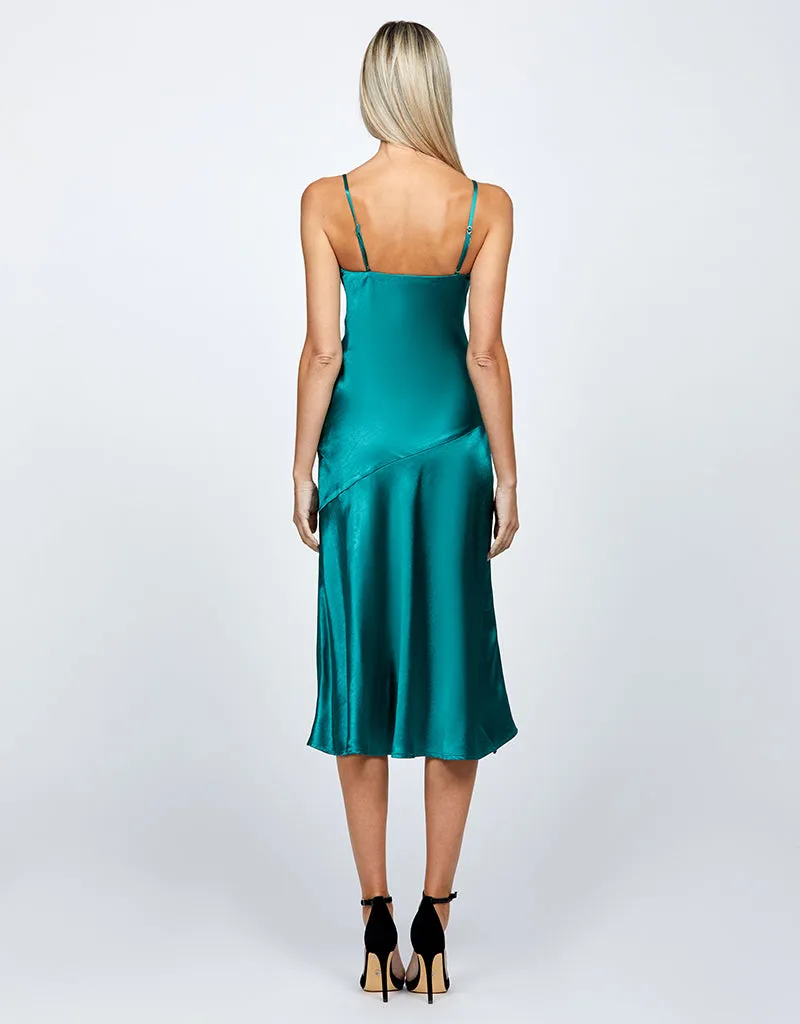 PEITA SATIN COWL NECK MIDI BL67D38S