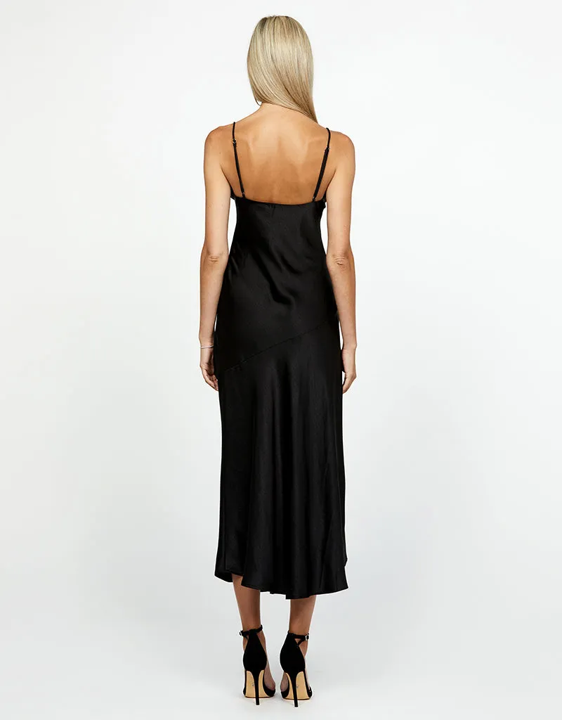PEITA SATIN COWL NECK MIDI BL67D38S