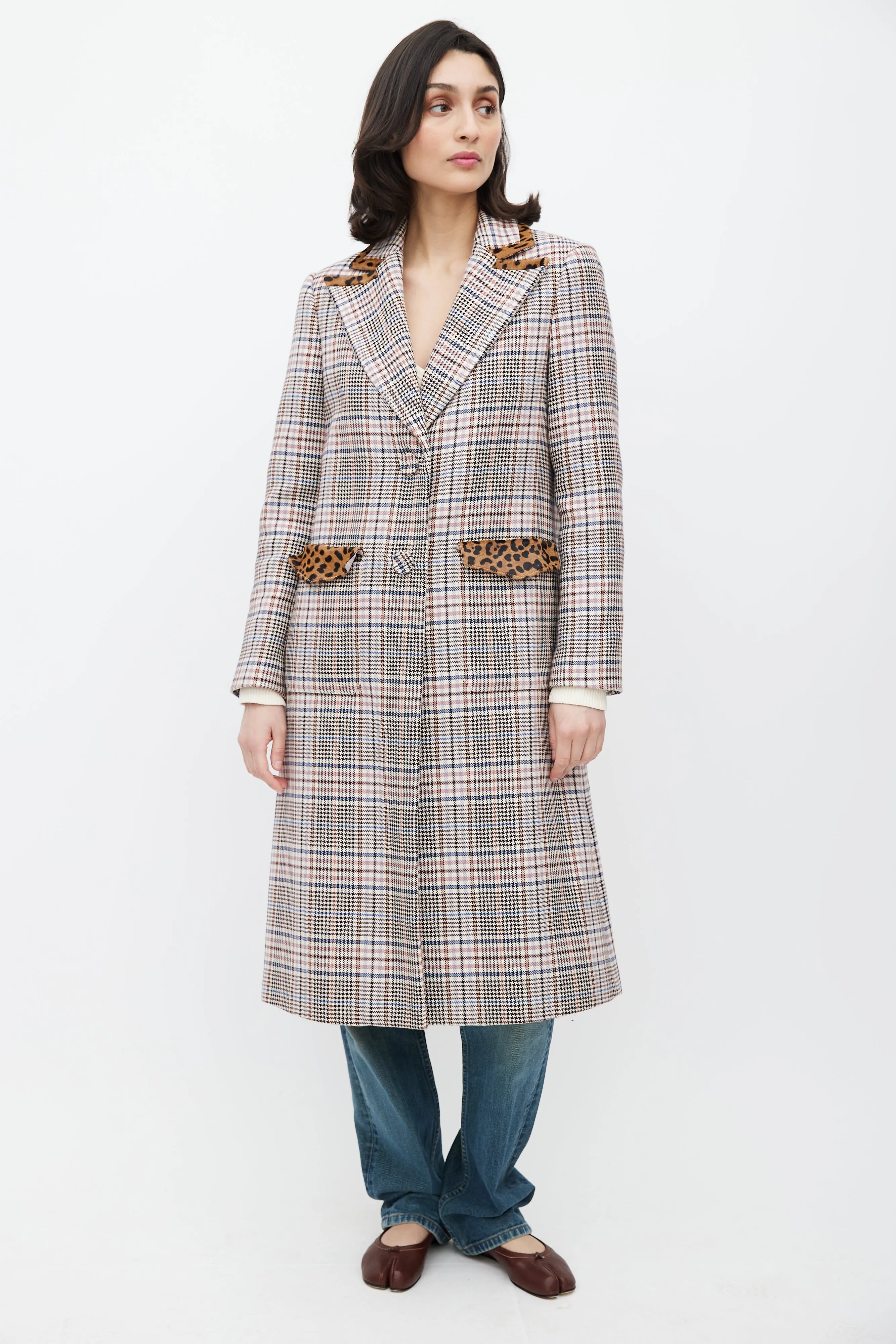 Pink & Multicolour Printed Coat