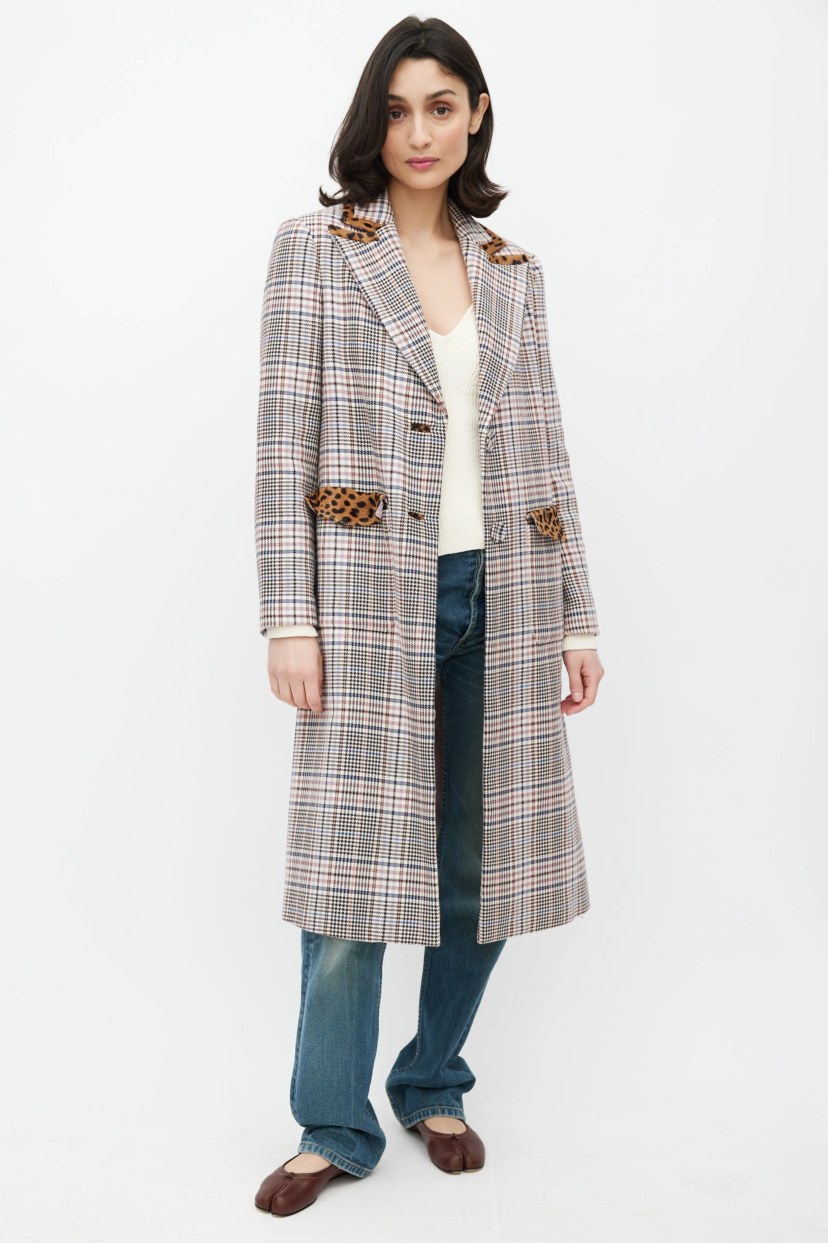 Pink & Multicolour Printed Coat