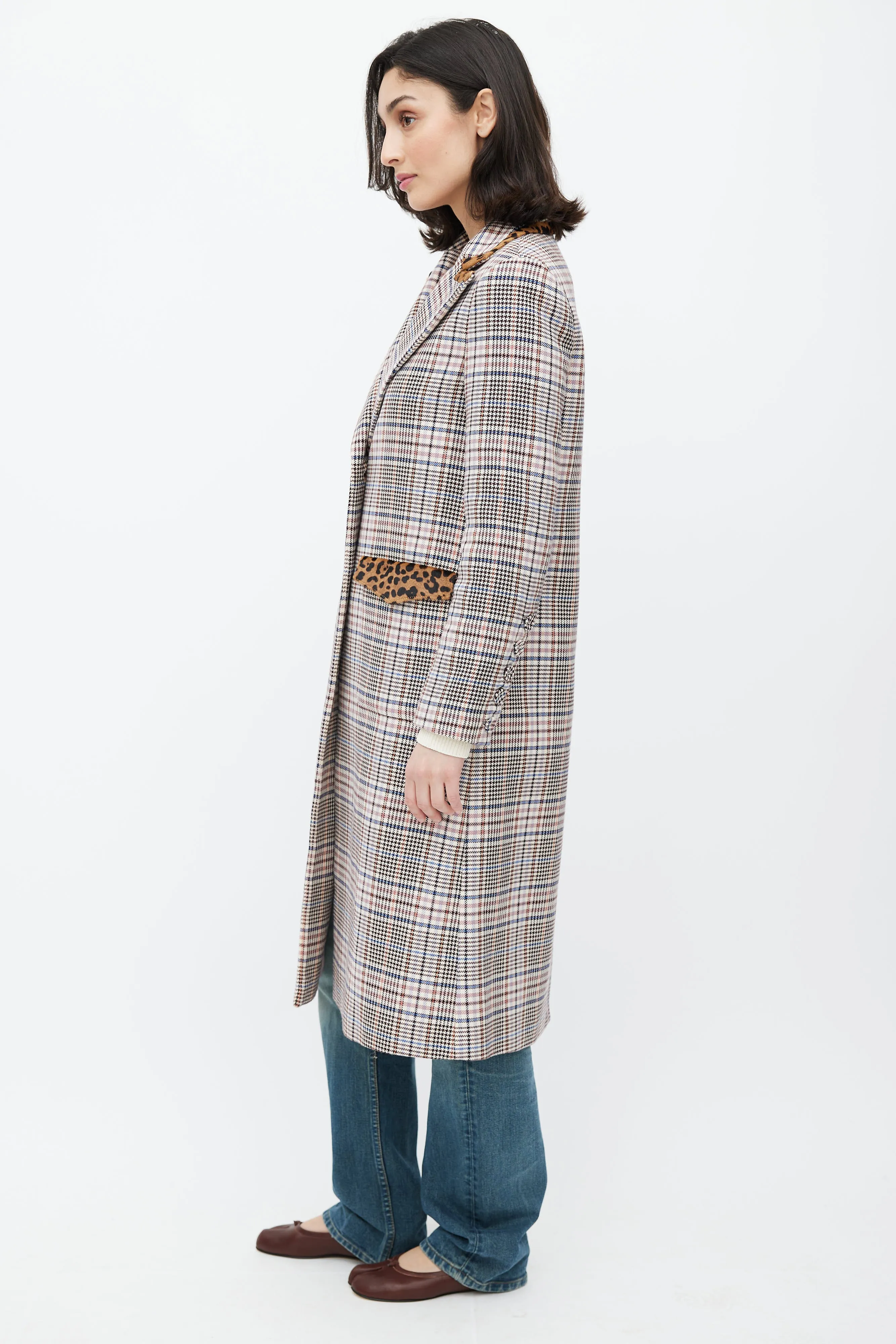 Pink & Multicolour Printed Coat