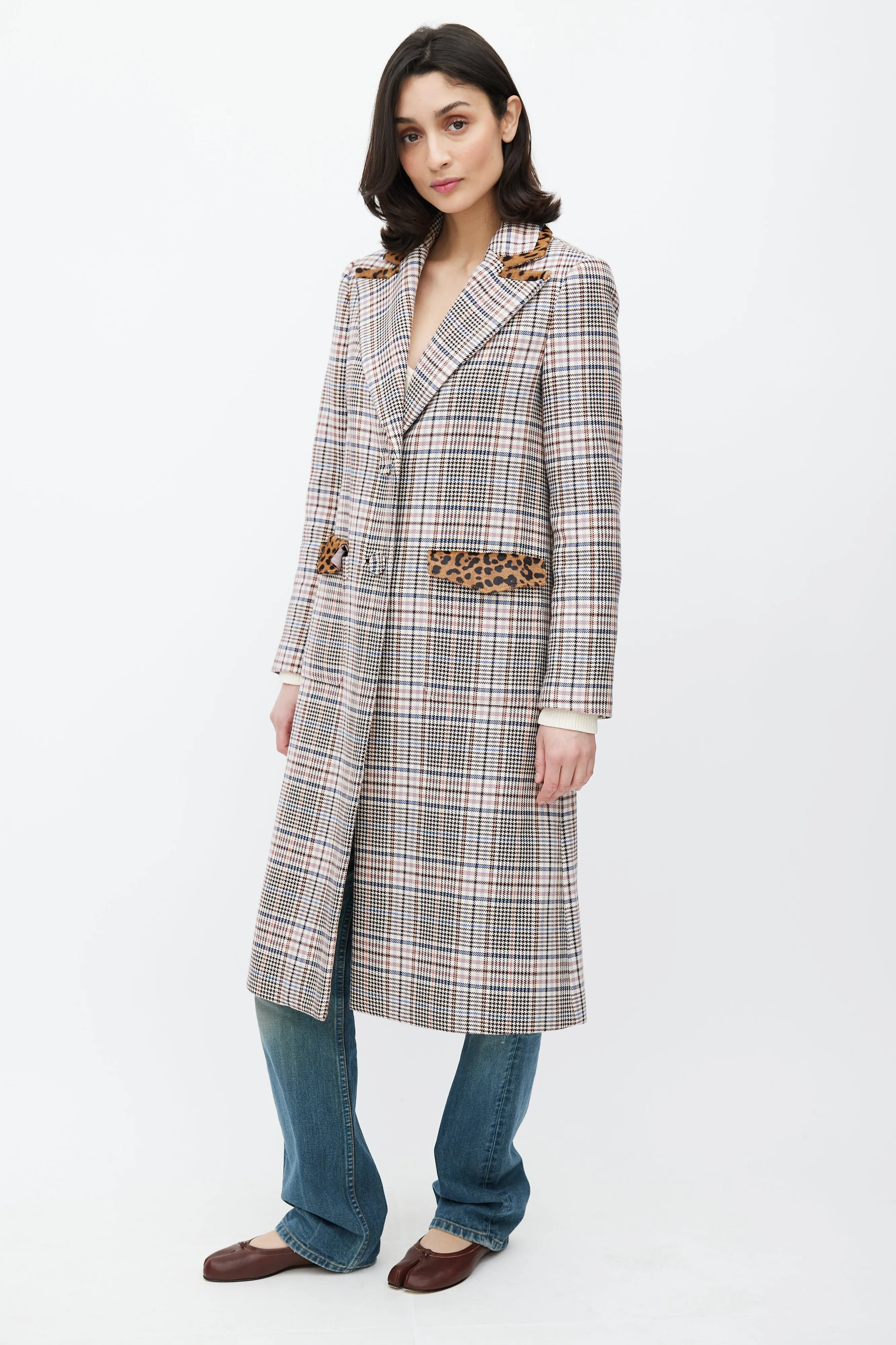 Pink & Multicolour Printed Coat