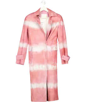 Remain Birger Christensen Pink Pirene Tie Dye Leather Coat UK 10