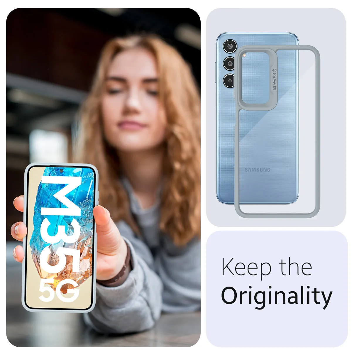 Samsung Galaxy M35 Back Cover Case | Impulse - Gray