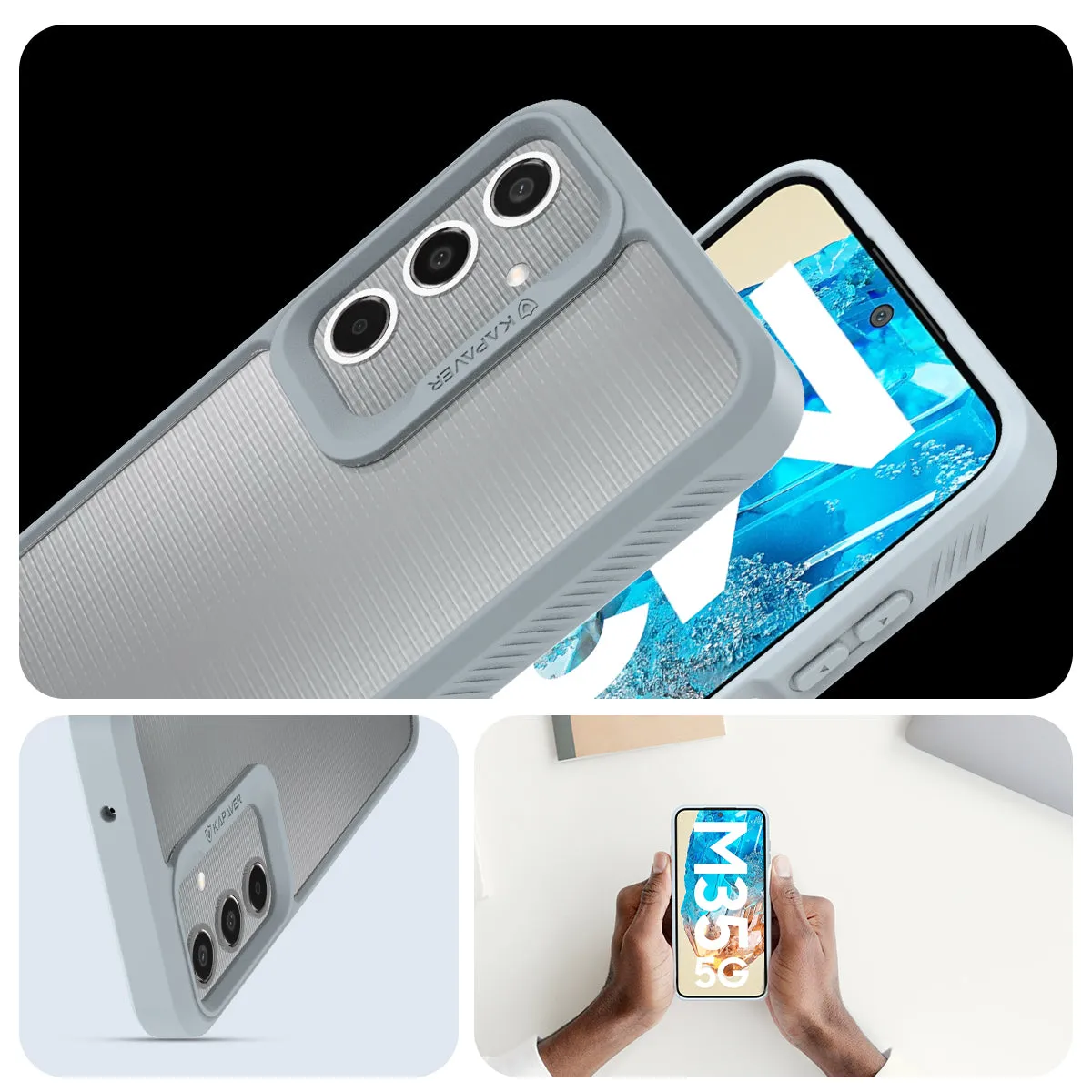 Samsung Galaxy M35 Back Cover Case | Impulse - Gray