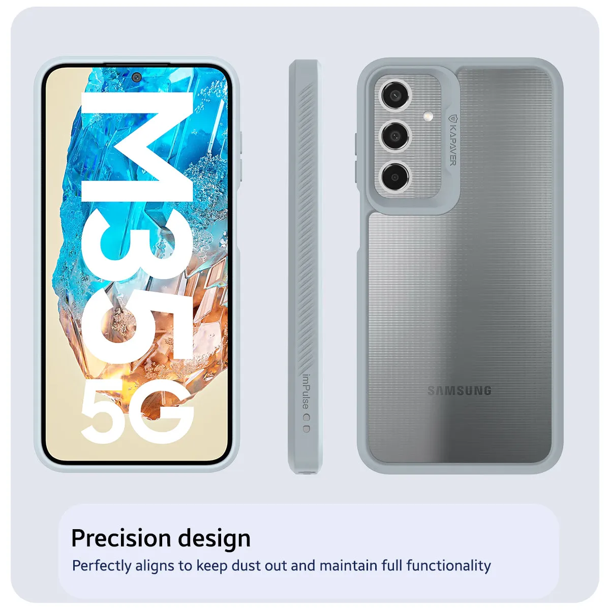 Samsung Galaxy M35 Back Cover Case | Impulse - Gray