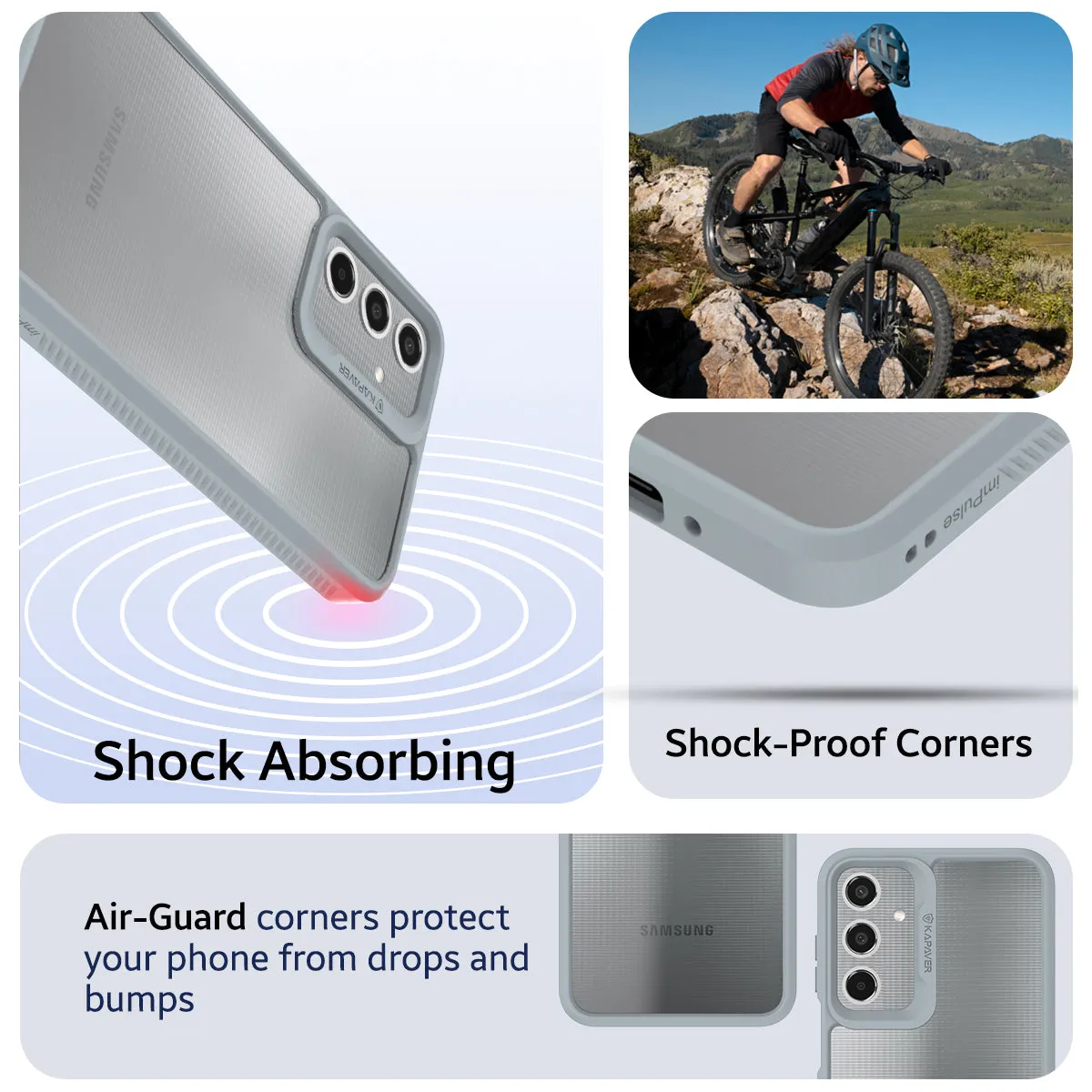 Samsung Galaxy M35 Back Cover Case | Impulse - Gray