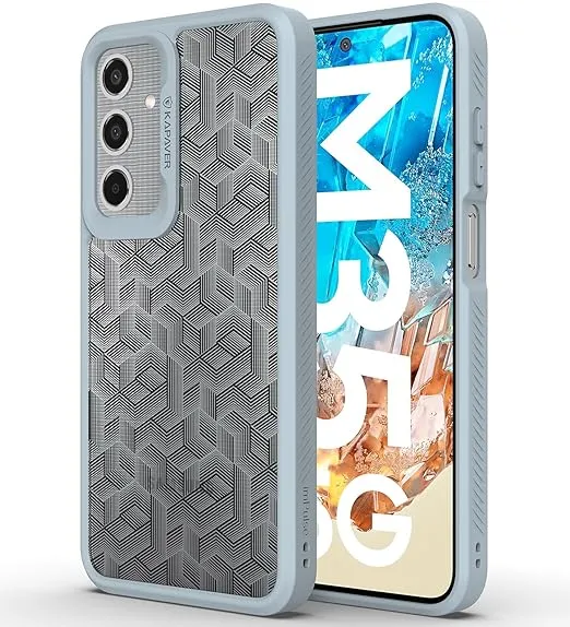 Samsung Galaxy M35 Back Cover Case |Stripe Cube-Gray