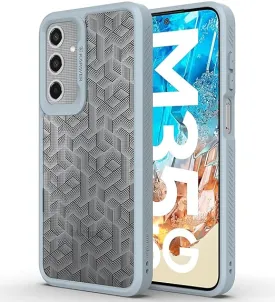 Samsung Galaxy M35 Back Cover Case |Stripe Cube-Gray