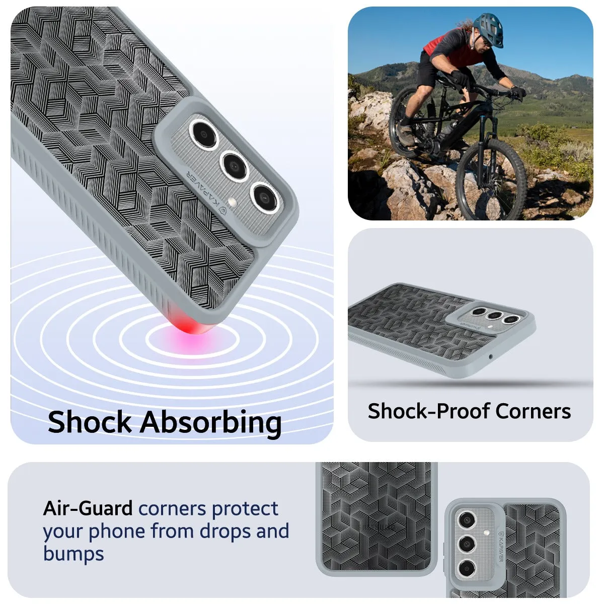 Samsung Galaxy M35 Back Cover Case |Stripe Cube-Gray