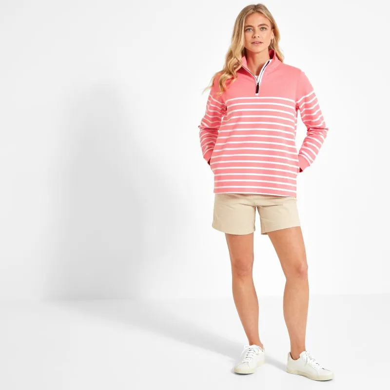 Schoffel Hope Cove 1/4 Zip Ladies Sweatshirt - Flamingo