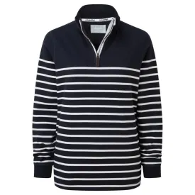 Schoffel Hope Cove 1/4 Zip Ladies Sweatshirt - Navy Stripe