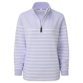 Schoffel Hope Cove 1/4 Zip Ladies Sweatshirt - Pale Blue Stripe