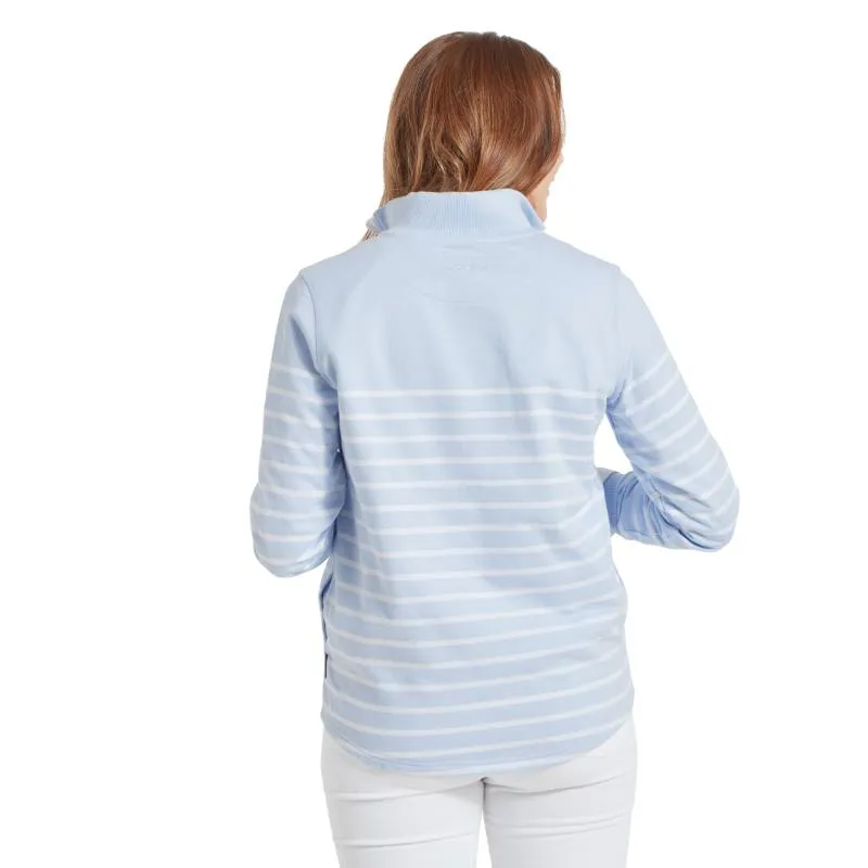 Schoffel Hope Cove 1/4 Zip Ladies Sweatshirt - Pale Blue Stripe
