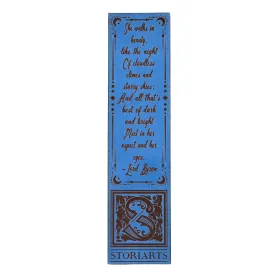 She Walks in Beauty Leather Quote Bookmark