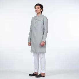 Short Length Panjabi | Ash Grey