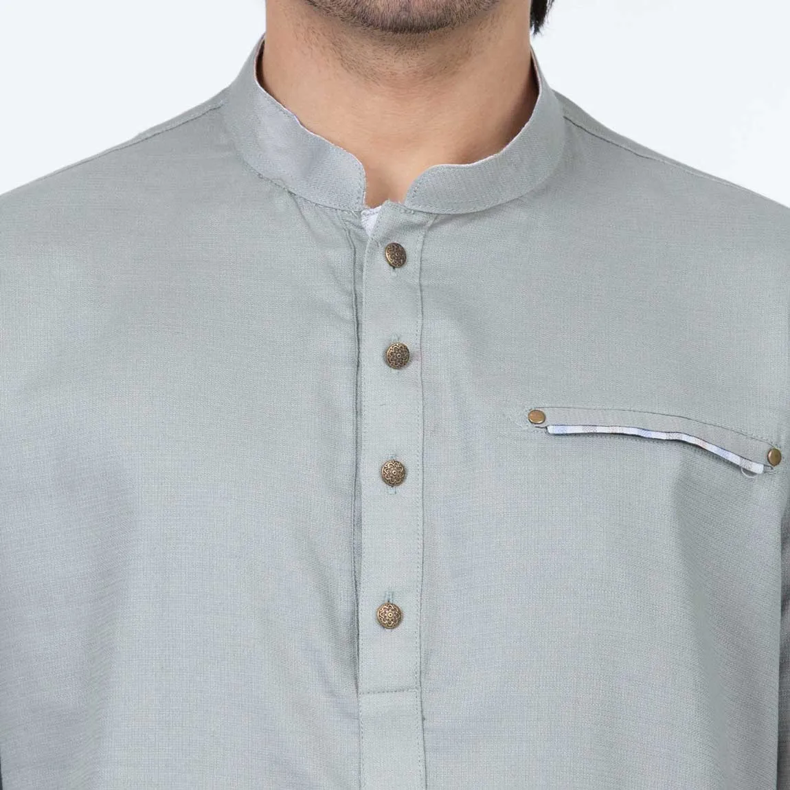 Short Length Panjabi | Ash Grey