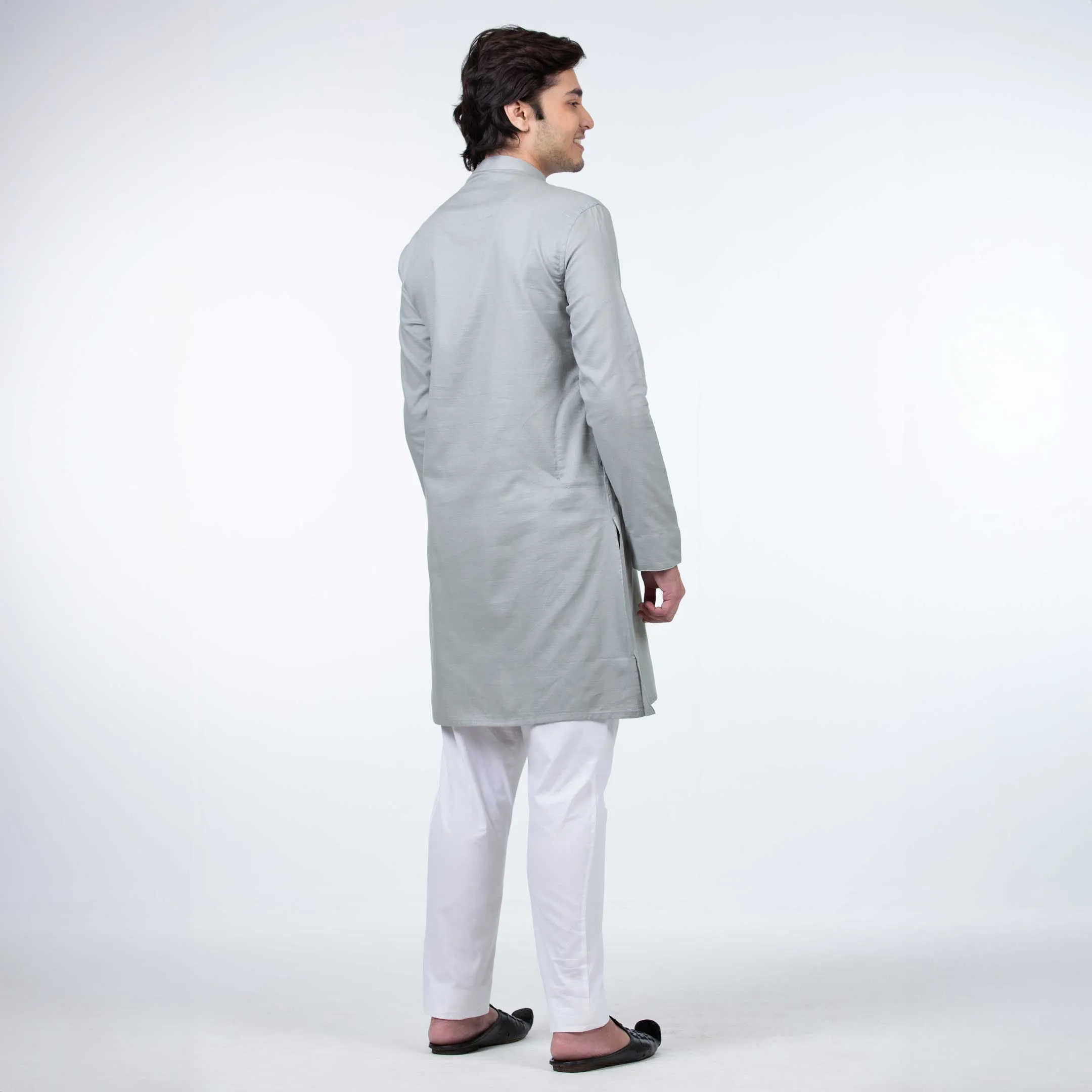 Short Length Panjabi | Ash Grey