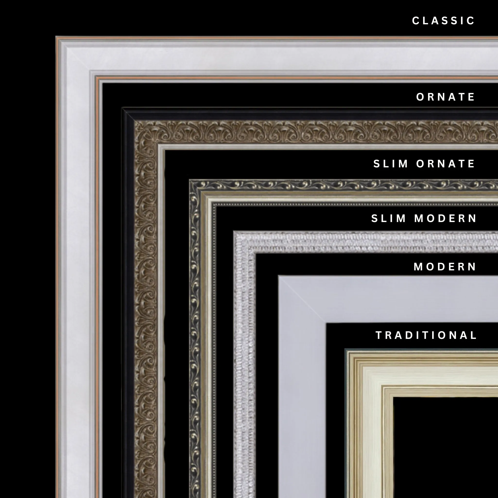 Silver 39x21 Picture Frame Ornate Traditional Classic Antique