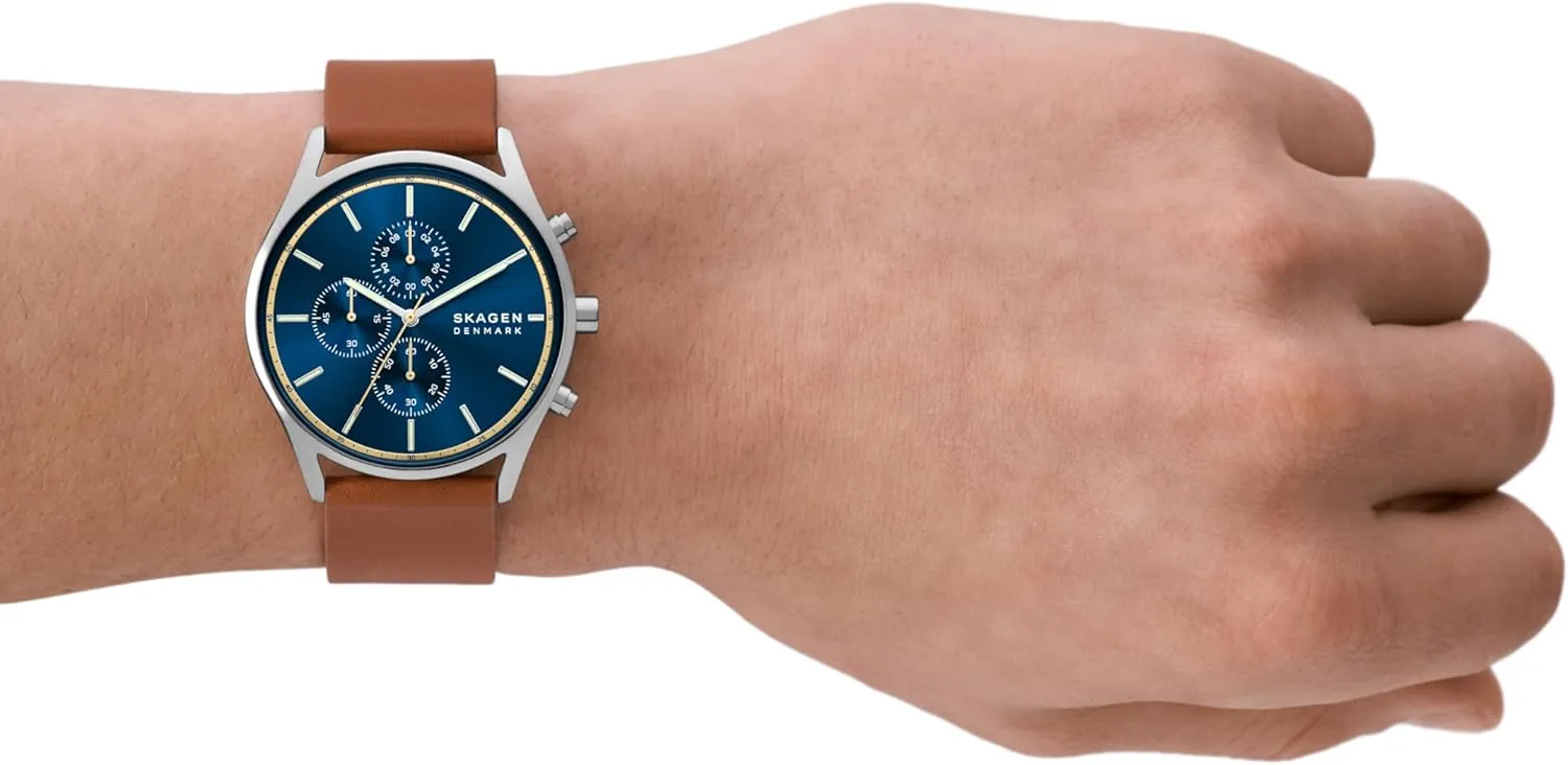 Skagen Holst Men's Watch with Stainless Steel Mesh or Leather Band