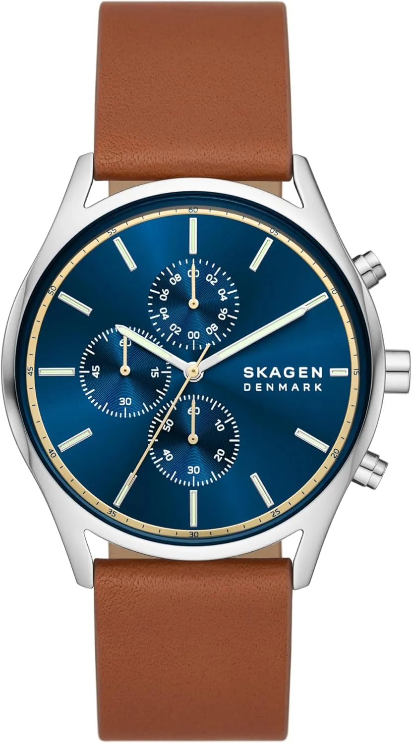 Skagen Holst Men's Watch with Stainless Steel Mesh or Leather Band