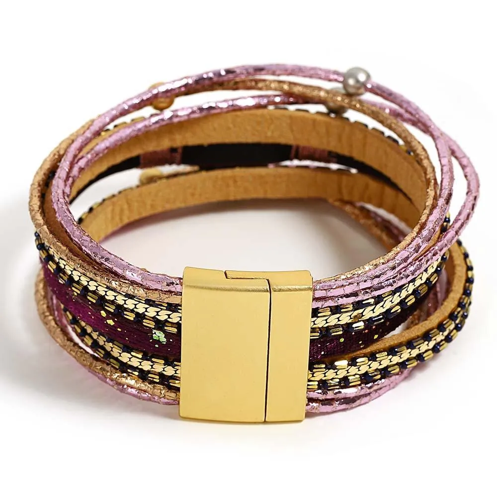 'Sky' Marble Charm Cuff Bracelet - red