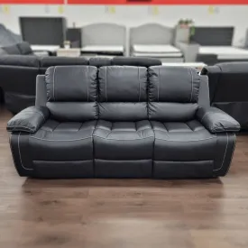 Stanhill 3 Seater Air Leather Recliner Lounge