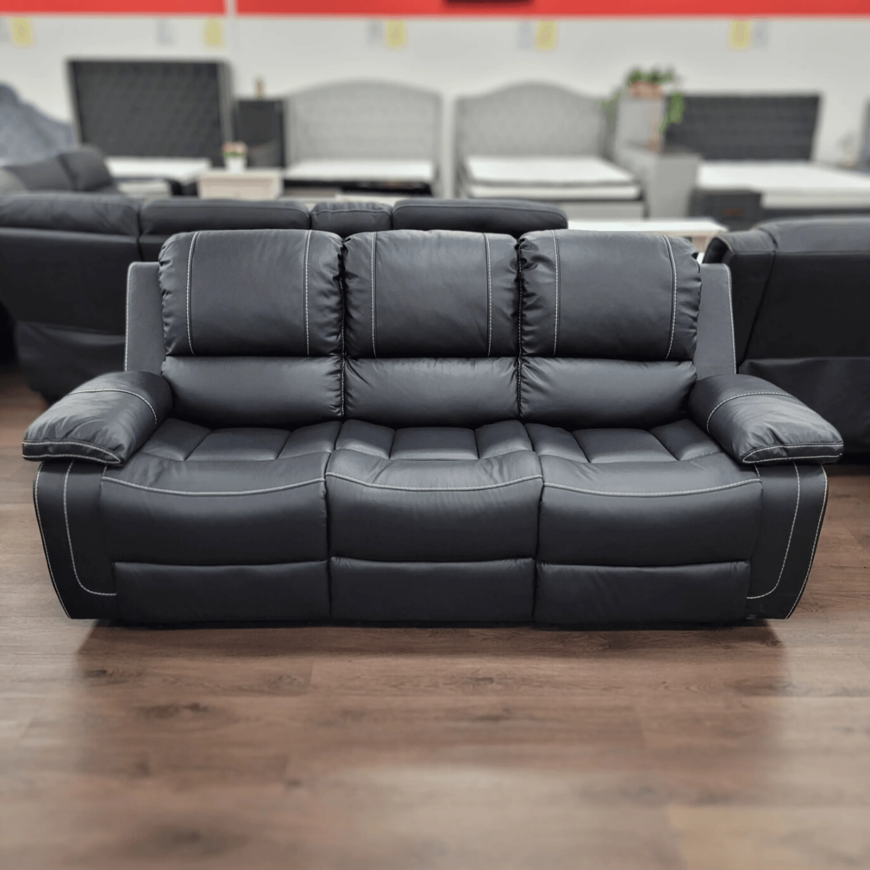 Stanhill 3 Seater Air Leather Recliner Lounge