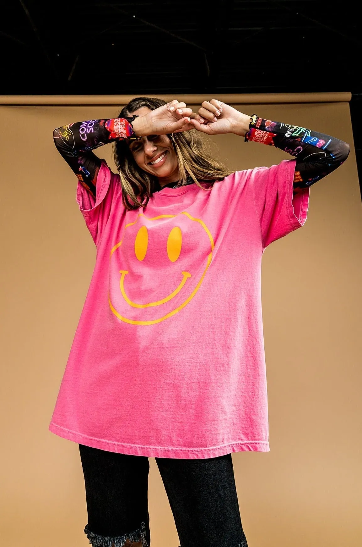 The World Needs Your Magic Oversized Tee in Pink   Orange