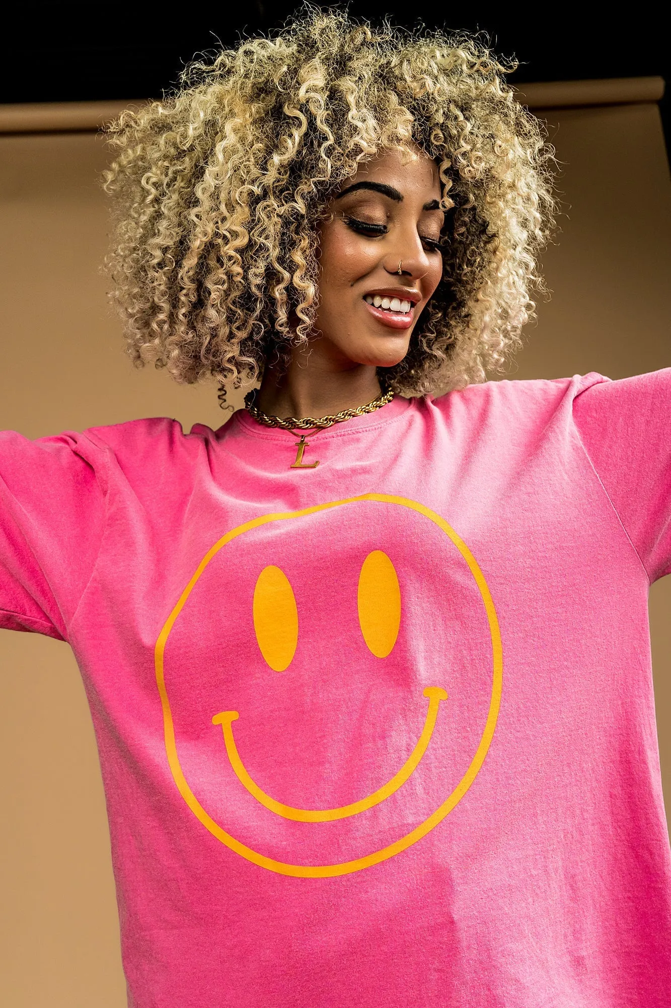 The World Needs Your Magic Oversized Tee in Pink   Orange