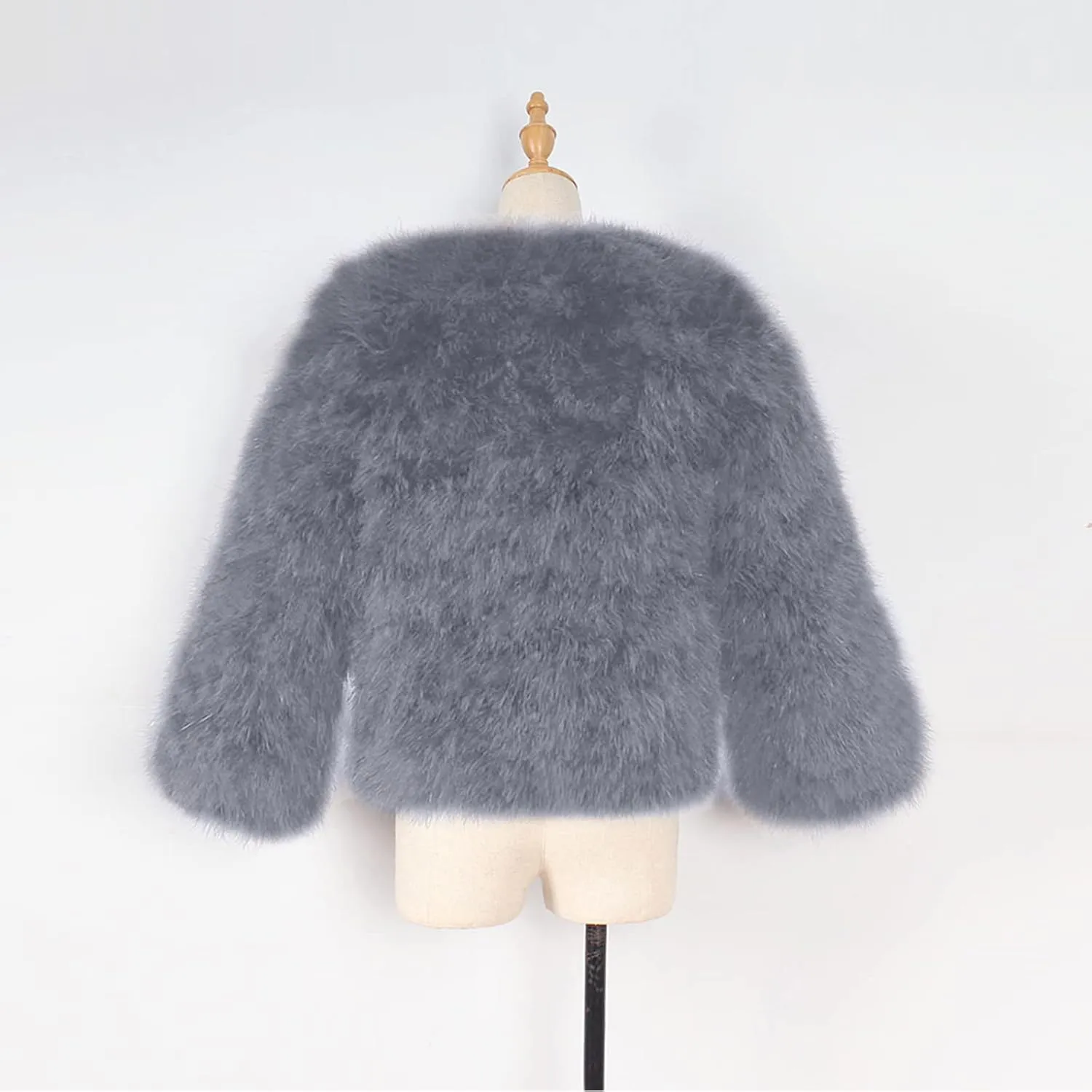 Toddler Kids Girls Faux Fur Jacket Coat Winter Warm Thicken Fluffy Jacket Winter Jackets Furry Coat Outerwear 1-7 Years (Gray, 6-7 Years)