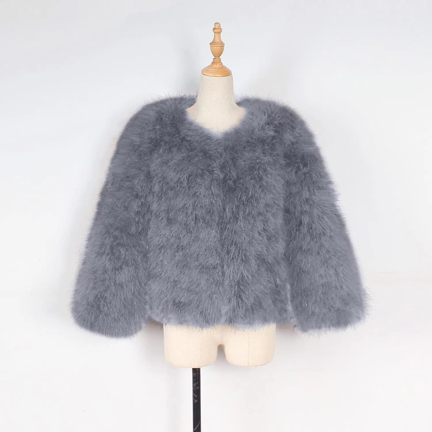 Toddler Kids Girls Faux Fur Jacket Coat Winter Warm Thicken Fluffy Jacket Winter Jackets Furry Coat Outerwear 1-7 Years (Gray, 6-7 Years)