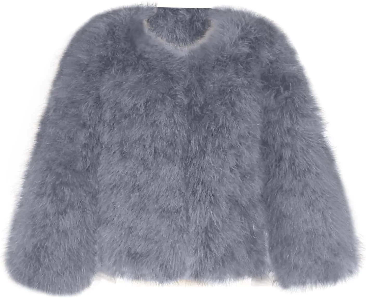 Toddler Kids Girls Faux Fur Jacket Coat Winter Warm Thicken Fluffy Jacket Winter Jackets Furry Coat Outerwear 1-7 Years (Gray, 6-7 Years)
