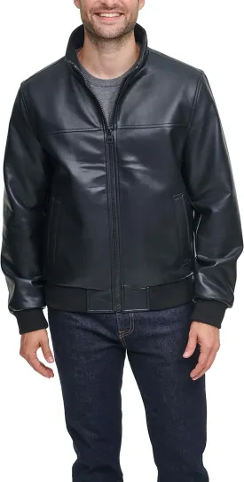 Tommy Hilfiger Men's Faux Leather Bomber Jacket