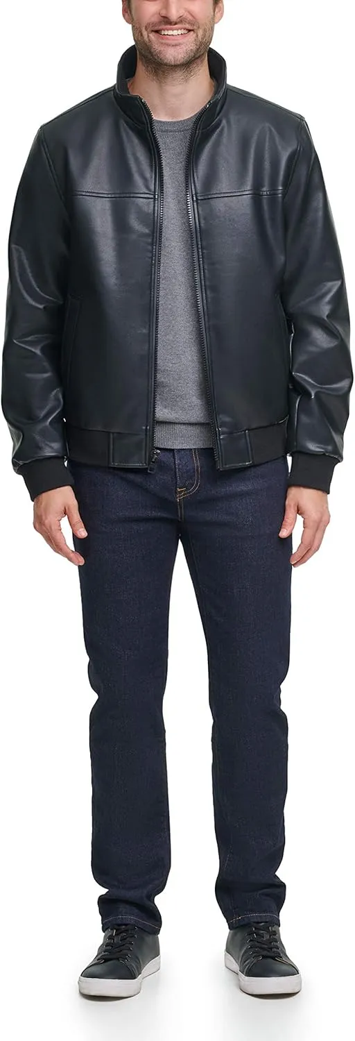 Tommy Hilfiger Men's Faux Leather Bomber Jacket