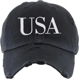 USA Embroidered Vintage Baseball Cap Cotton Adjustable Distressed Dad Hat