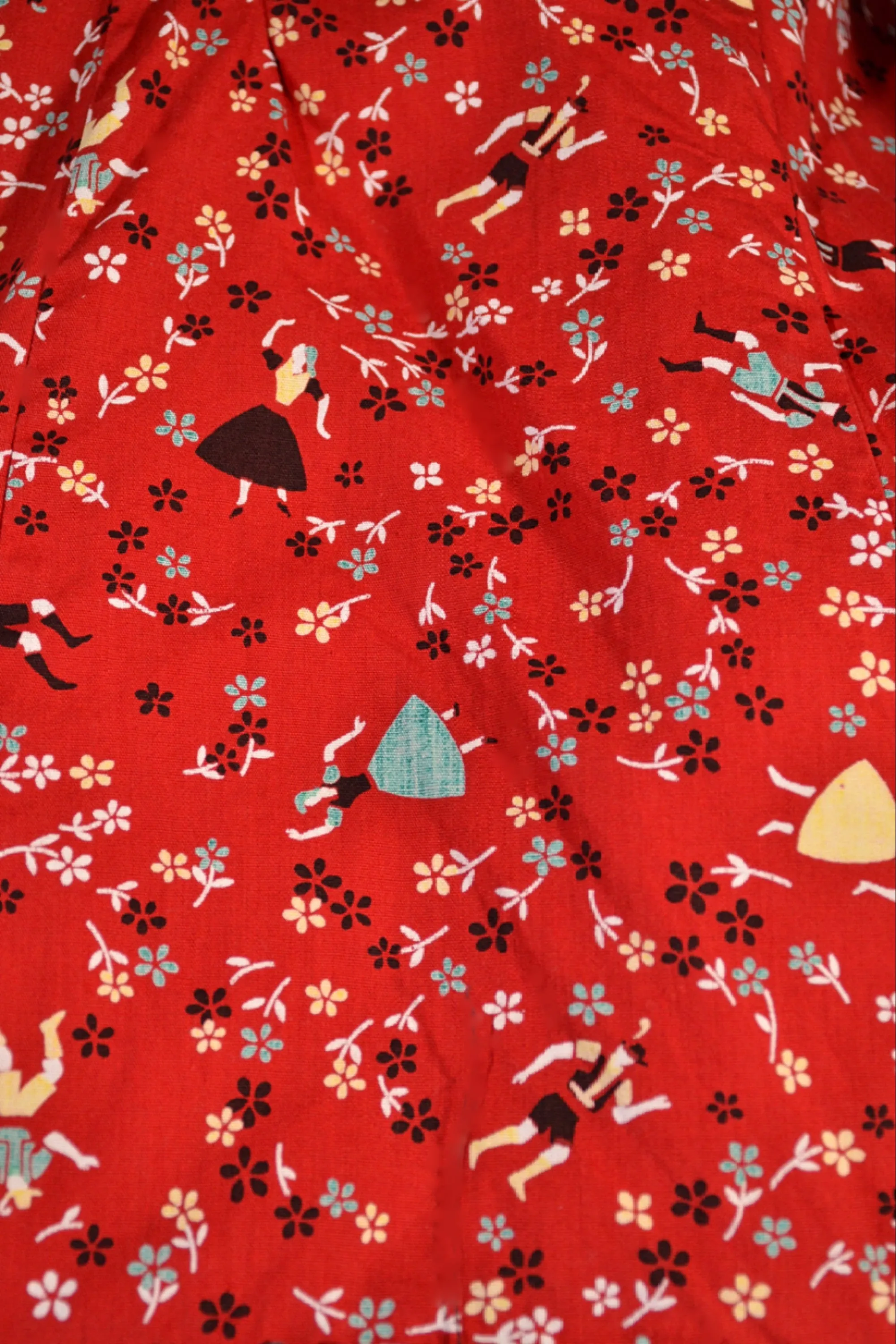 Vintage 40s/50s Novelty Print, Fit and Flare Dress 25 1/2" Waist S