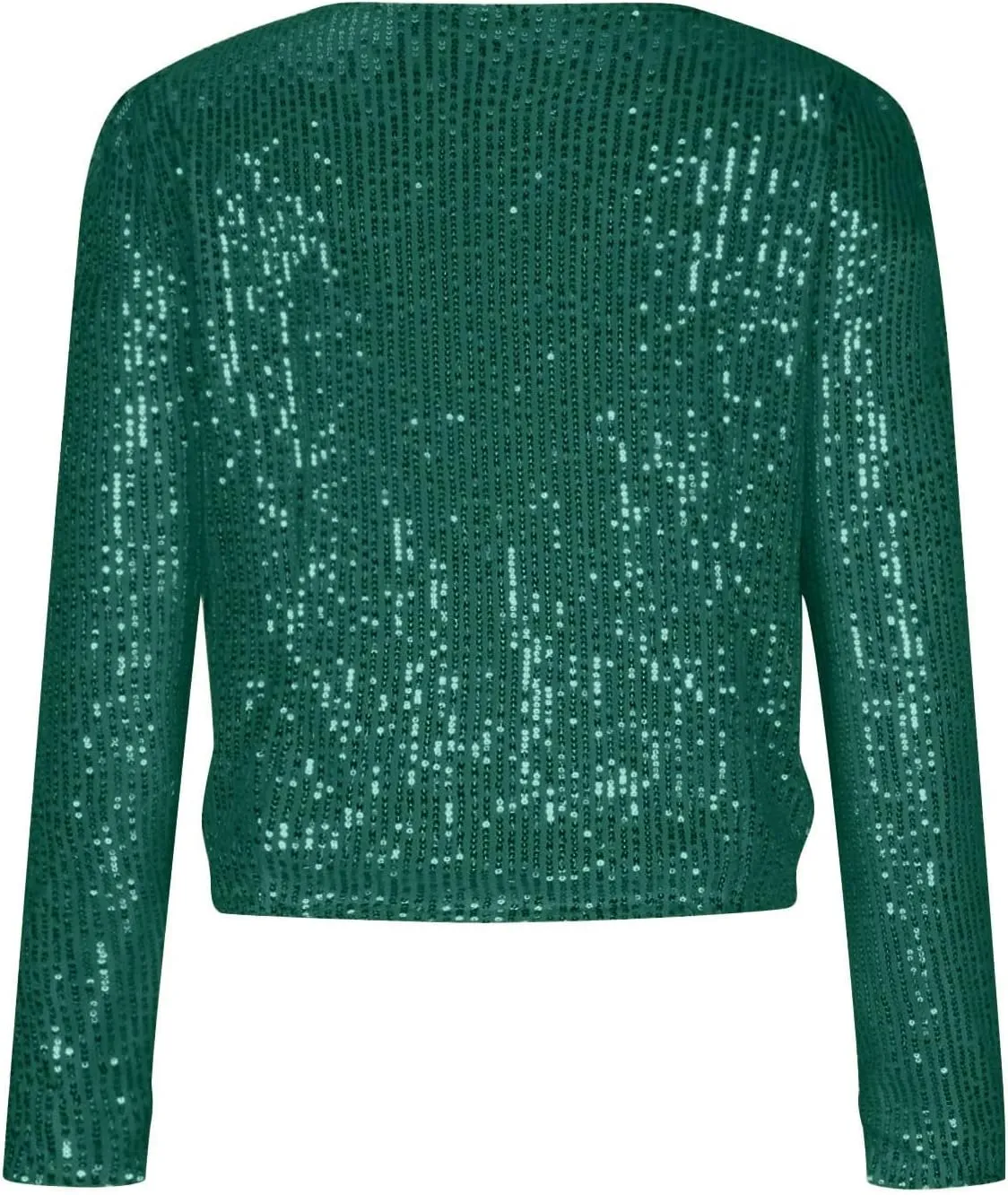 Women Trendy Sequin Jacket Open Front Long Sleeve Short Blazer Casual Coat Outerwear Glitter Sparkly Jackets