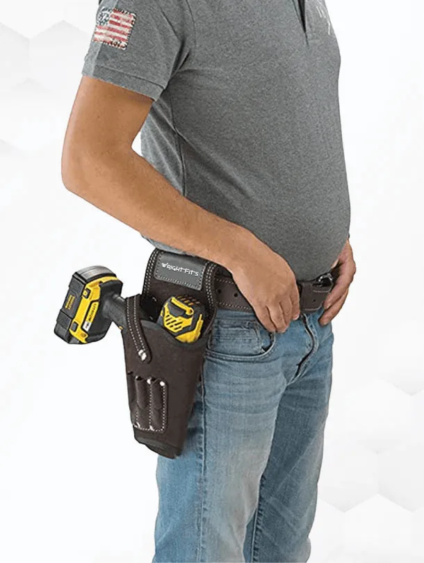 WrightFits Leather Drill Holster Tool Belt Pouch
