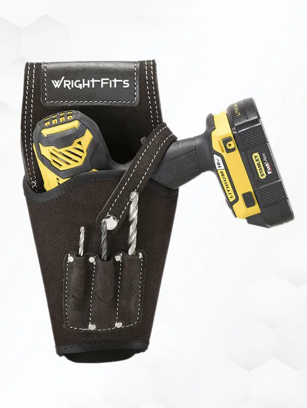 WrightFits Leather Drill Holster Tool Belt Pouch